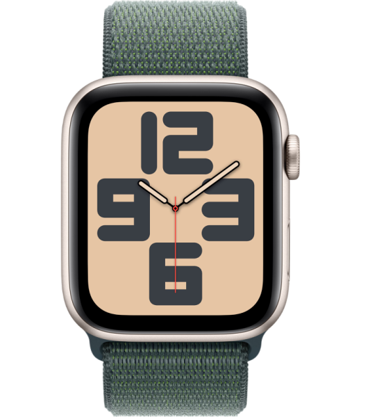 Часы Apple Watch SE (2024) 40mm Starlight Aluminum Case with Lake Green Sport Loop (GPS)
