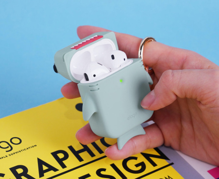 Чехол Elago Shark Silicone Hang case для AirPods Mint Чехол Elago Shark Silicone Hang case для AirPods Mint