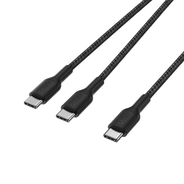Кабель двойной Belkin BoostCharge Pro 2-in-1 140W USB-C - USB-C 1,5м Braided Dual Charging Cable Black