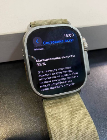 Apple Watch Ultra 2 49mm Natural Titanium Case with Olive Alpine Loop Band (GPS + Cellular) Б/У