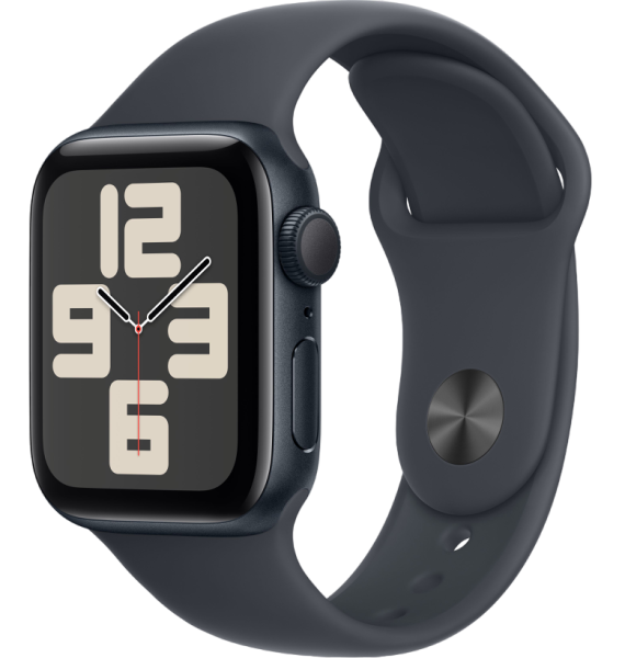 Apple Watch SE (2024) 40mm Midnight Aluminum Case with Midnight Sport Band (GPS) (размер S/M)