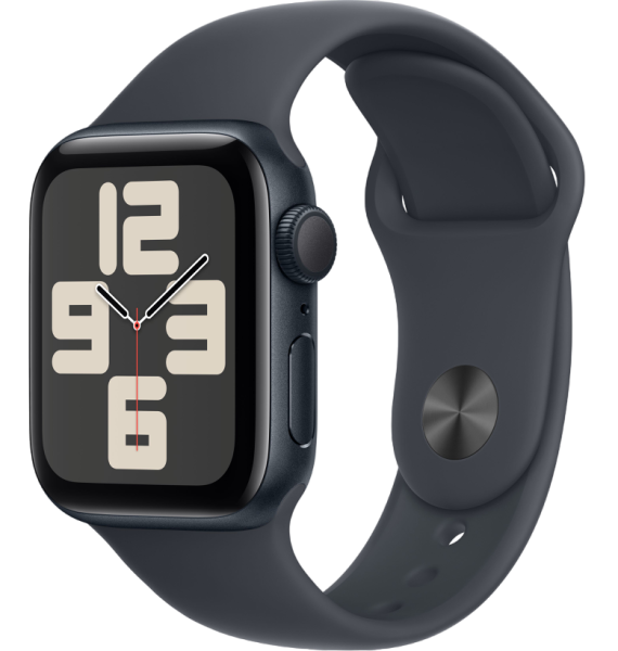 Часы Apple Watch SE (2024) 40mm Midnight Aluminum Case with Midnight Sport Band (GPS) (размер S/M)