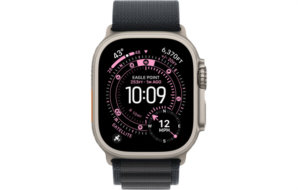 Apple Watch Ultra 3 (2025) 49mm Natural Titanium Case with Black Alpine Loop - Small (GPS + Cellular)