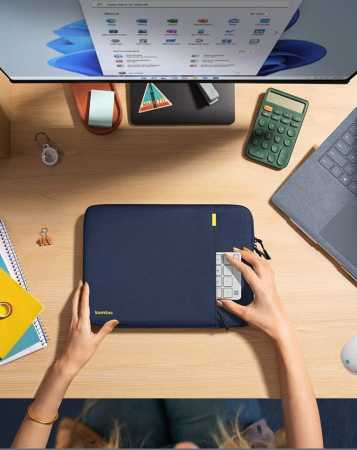 Чехол Tomtoc Defender A13 Laptop Sleeve для MacBook Air 15 Navy Blue