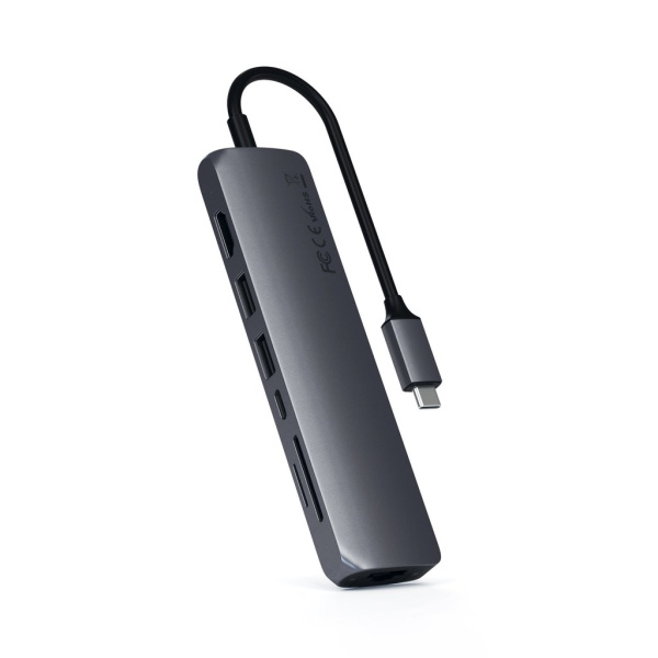 Адаптер Satechi USB-C Slim Multi-Port with Ethernet Adapter Space Gray