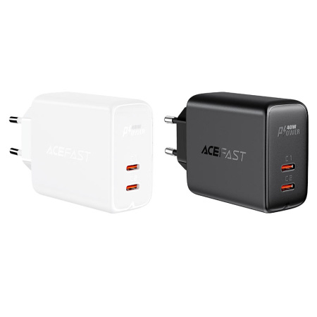 Сетевой адаптер ACEFAST Fast Charge Wall Charger A9 PD40W (2xUSB-C) White