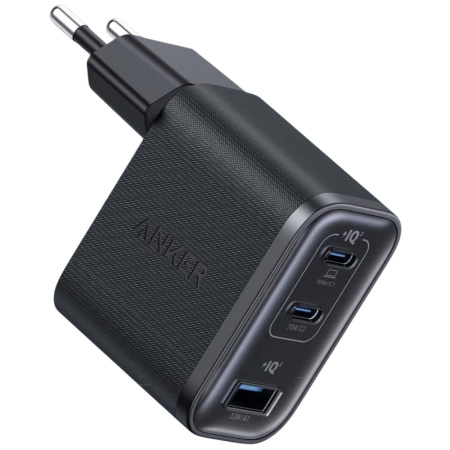 Сетевое зарядное устройство Anker Nano 70W USB + 2xUSB-C Black