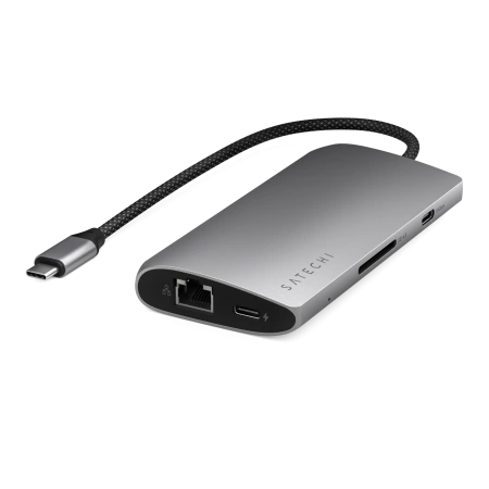 Адаптер Satechi USB-C Multiport Adapter 8K with Ethernet V3 Space Gray Адаптер Satechi USB-C Multiport Adapter 8K with Ethernet V3 Space Gray