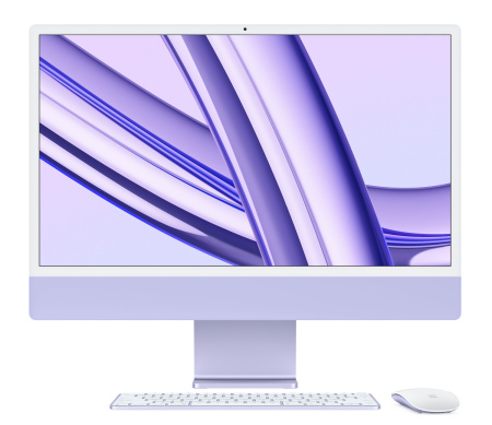 Моноблок Apple iMac 24 Retina 4,5K M3 (8C CPU, 10C GPU) / 8GB / 256GB SSD Purple (Фиолетовый) MQRV3