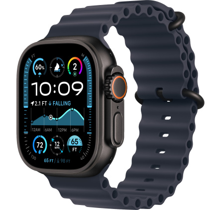 Apple Watch Ultra 2 (2024) 49mm Black Titanium Case with Navy Ocean Band (GPS + Cellular)