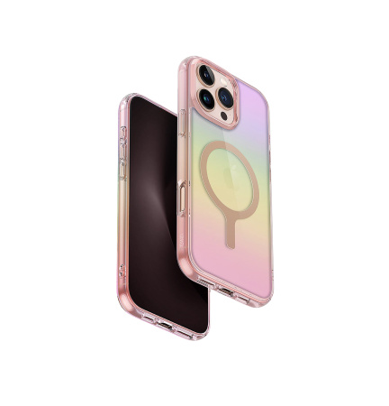 Защитный чехол Uniq для iPhone 16 Pro Max Iridescia (hologrophic) Magsafe Pink Prism