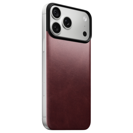 Кожаная задняя панель Nomad Magnetic Leather Back MagSafe (Horween) для iPhone 18 Pro Max/17 Pro Max Burgundy
