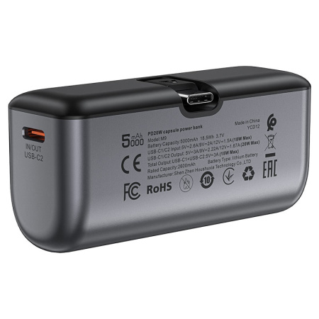 Внешний аккумулятор ACEFAST M9 5000 mAh PD 20W USB-C Black Внешний аккумулятор ACEFAST M9 5000 mAh PD 20W USB-C Black
