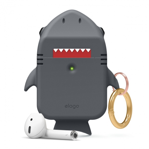 Чехол Elago Shark Silicone Hang case для AirPods Dark Grey