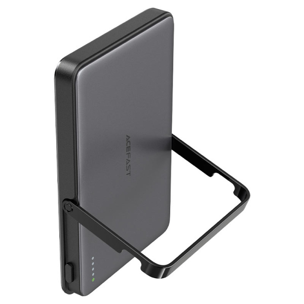 Внешний аккумулятор с беспроводной зарядкой и подставкой ACEFAST M16 PD18W Ultra-Thin Magnetic Wireless Charging Power Bank With Stand 5000Mah Black
