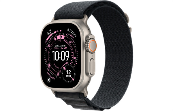 Apple Watch Ultra 3 (2025) 49mm Natural Titanium Case with Black Alpine Loop - Small (GPS + Cellular)
