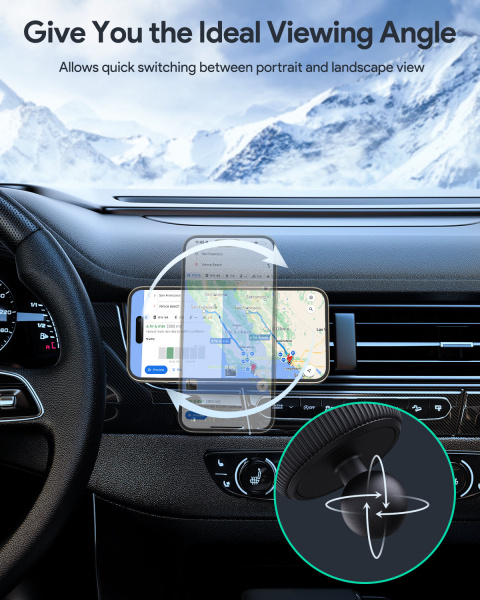 Автомобильный держатель с беспроводной зарядкой AUKEY MagFusion Dash Qi2
