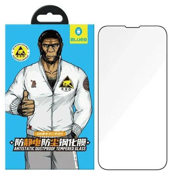 Защитное стекло Blueo 2.5D Silk Full Cover Narrow Anti-Static 0.33mm для iPhone 13 / 13 Pro / 14 / 16e Black