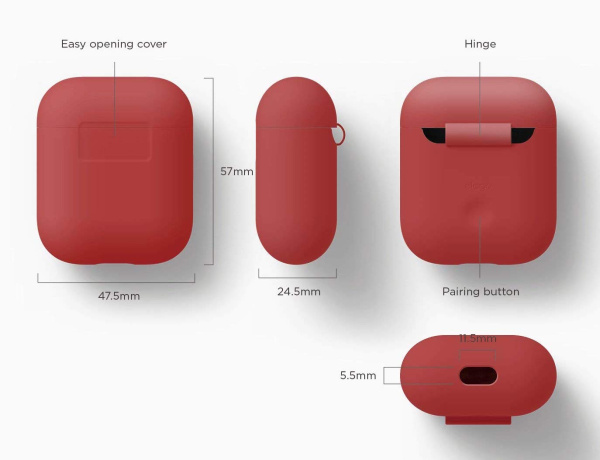 Чехол Elago для AirPods Silicone Case Red
