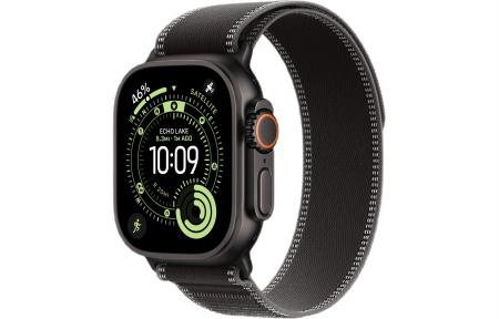 Apple Watch Ultra 3 (2025) 49mm Black Titanium Case with Black/Charcoal Trail Loop (GPS + Cellular) (S/M)