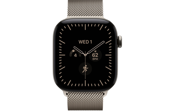 Часы Apple Watch Series 12 46mm Natural Titanium Case with Natural Milanese Loop (GPS + LTE)
