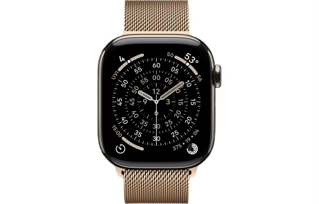 Часы Apple Watch Series 11 42mm Slate Titanium Case with Gold Milanese Loop (GPS + LTE) Часы Apple Watch Series 11 42mm Slate Titanium Case with Gold Milanese Loop (GPS + LTE)