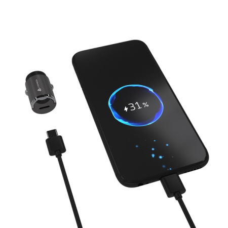 Автомобильная зарядка Lyambda 30Вт Type-C (PD) Aluminum LS-C30 Space Grey Автомобильная зарядка Lyambda 30Вт Type-C (PD) Aluminum LS-C30 Space Grey