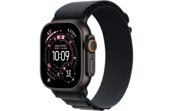 Apple Watch Ultra 3 (2025) 49mm Black Titanium Case with Black Alpine Loop - Small (GPS + Cellular)