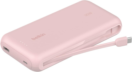 Внешний аккумулятор Belkin BoostСharge Power Bank 20000mAh USB-A / USB-C 30W со встроенным кабелем USB-C Pink