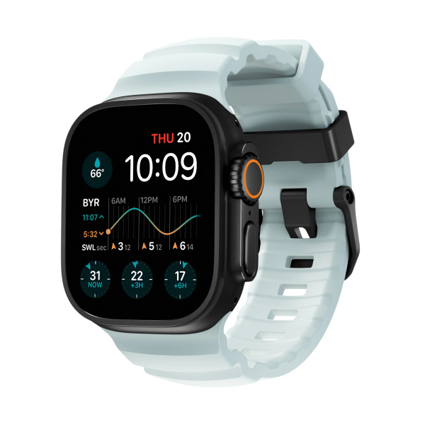 Ремешок Nomad Rocky Point Band для Apple Watch 49/45/44/42mm Icy Blue Glow/ Black Hardware