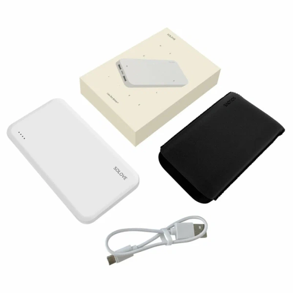 Внешний аккумулятор SOLOVE 20000mAh 003M Type-C с 2xUSB White