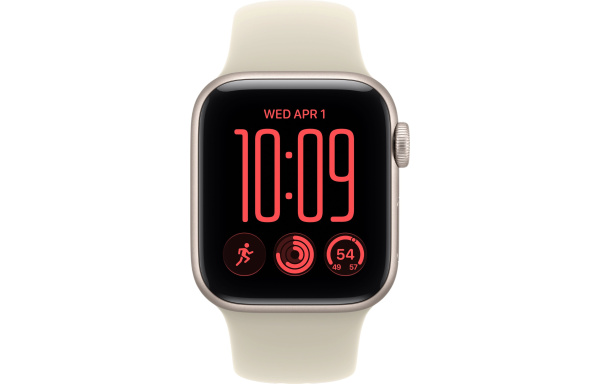Часы Apple Watch SE 3 (2026) 44mm Starlight Aluminum Case with Sand Sport Band (GPS) (размер S/M)