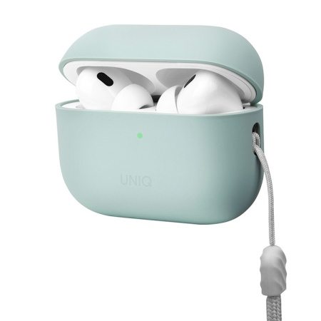 Чехол для AirPods Pro 2 Uniq Lino Liquid Silicone Mint Green