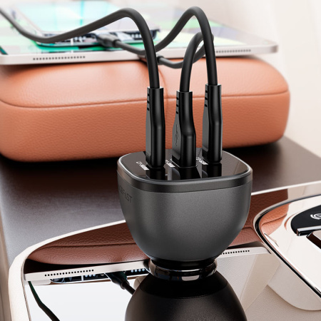 Автомобильное зарядное устройство ACEFAST B14 165W PD3.1 2xUSB-C + USB-A Black