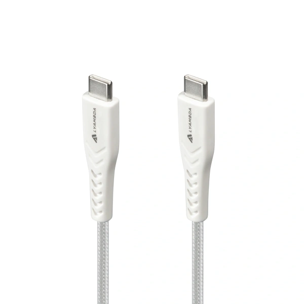Кабель Lyambda USB-C to USB-C 1m White
