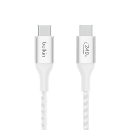 Кабель Belkin BoostCharge 240W PD 3.1 USB-C to USB-C 1м Braided Cable Белый