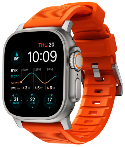 Ремешок Nomad Rugged Strap для Apple Watch 49/45/44/42mm Orange / Natural Hardware