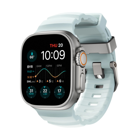 Ремешок Nomad Rocky Point Band для Apple Watch 49/45/44/42mm Icy Blue Glow/ Natural Hardware
