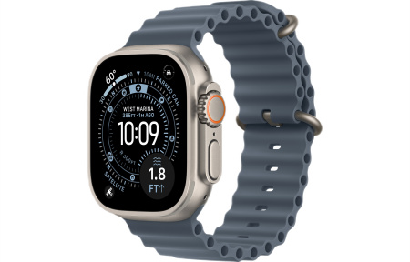 Apple Watch Ultra 3 (2025) 49mm Natural Titanium Case with Anchor Blue Ocean Band (GPS + Cellular)