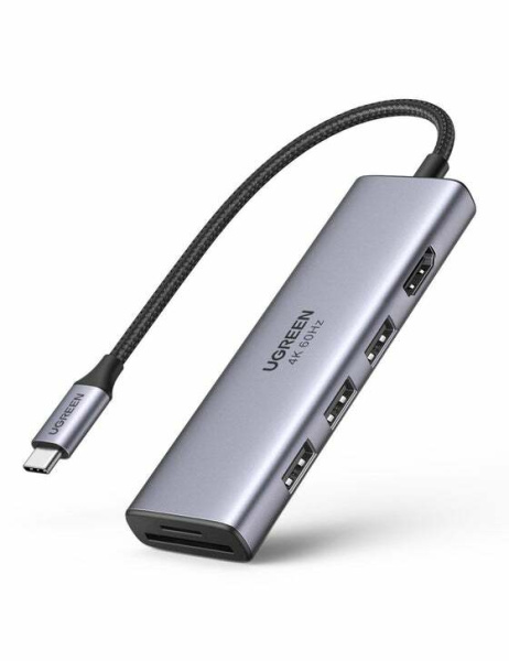 Адаптер UGREEN CM511 (60383) USB-C Multifunction Adapter Space Gray