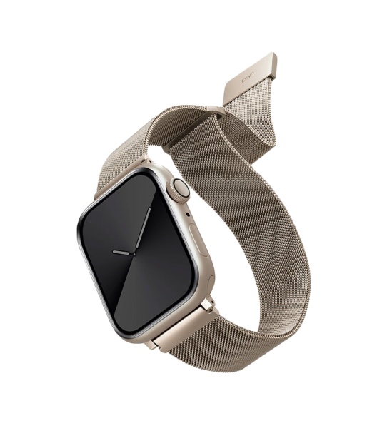 Ремешок для Apple Watch 42-45mm Uniq Dante Strap Mesh Steel Starlight