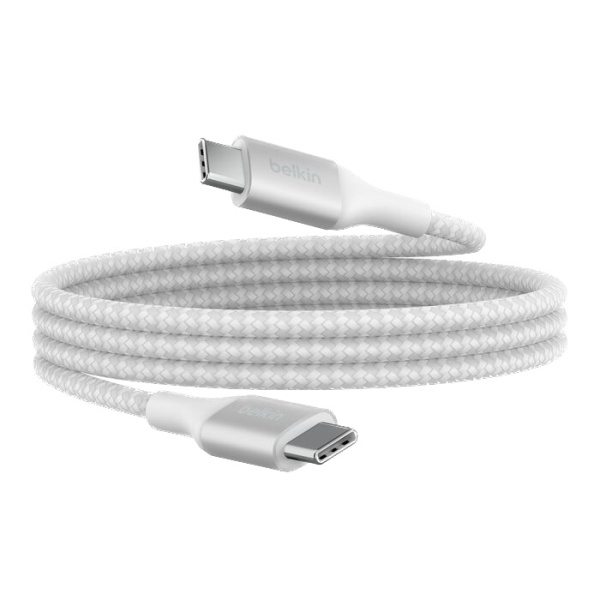 Кабель Belkin BoostCharge 240W PD 3.1 USB-C to USB-C 1м Braided Cable Белый