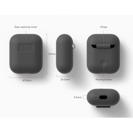 Чехол Elago для AirPods Silicone Сase Dark Grey