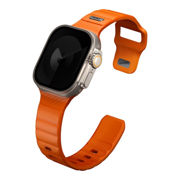 Ремешок для Apple Watch 42-49мм Uniq STRIDE FKM Rubber Volt Orange