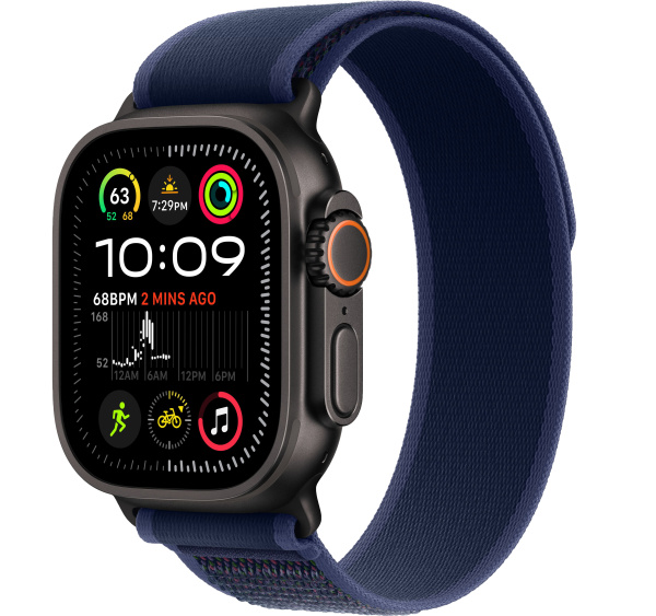 Часы Apple Watch Ultra 2 (2024) 49mm Black Titanium Case with Blue Trail Loop - S/M (GPS + Cellular)
