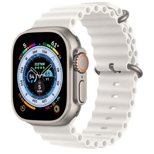 Часы Apple Watch Ultra 49mm Titanium Case with White Ocean Band (GPS + Cellular)