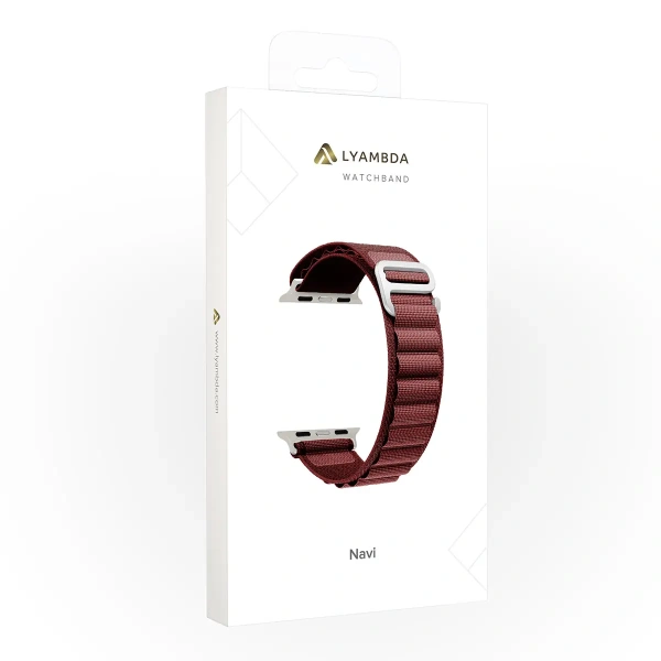 Ремешок Lyambda Navi для Apple Watch 42-49 мм Wine Red Ремешок Lyambda Navi для Apple Watch 42-49 мм Wine Red