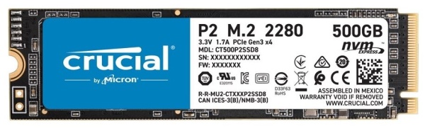 Твердотельный накопитель Crucial P2 500ГБ M.2 CT500P2SSD8