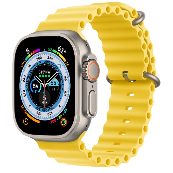 Apple Watch Ultra 49mm Titanium Case with Yellow Ocean Band (GPS + Cellular)