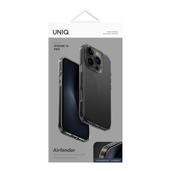 Защитный чехол Uniq для iPhone 16 Pro Air Fender Smoke Grey